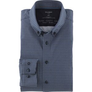 OLYMP Luxor modern fit overhemd, tricot, marineblauw dessin