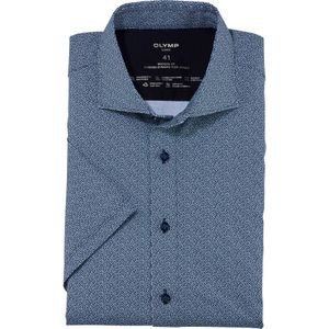 OLYMP Luxor 24/7 modern fit overhemd, korte mouw, Dynamic Flex, lichtgroen dessin