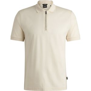 BOSS Palston slim fit heren polo, pique, wit -  Maat: L