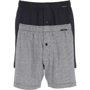 SCHIESSER - Cotton Essentials - Boxershorts - Zwart en Fijn Gestreept - 2-pack
