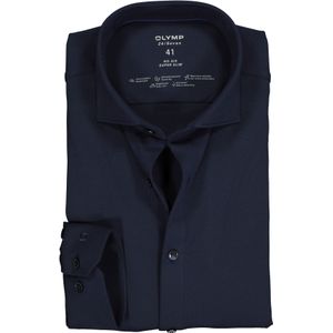 OLYMP No. 6 super slim fit overhemd 24/7, marine blauw tricot 40