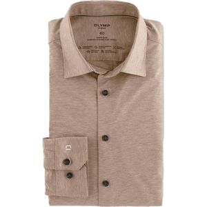 OLYMP 24/7 No. 6 Six super slim fit overhemd, tricot, natuur