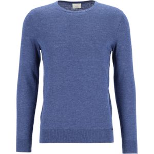 OLYMP Level 5 body fit trui wol met zijde, O-hals, royal blauw