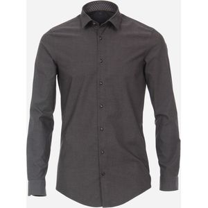 3 voor 99 | Redmond slim fit overhemd, twill, grijs 45/46