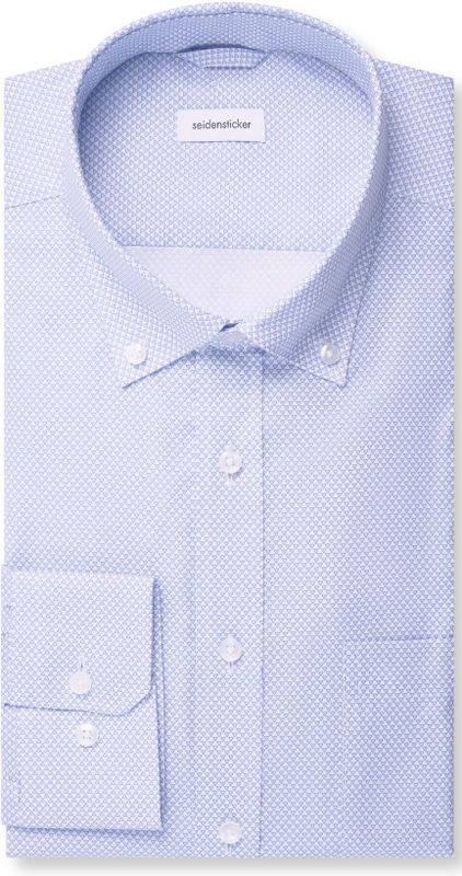 Seidensticker Overhemd lichtblauw, Bedrukt