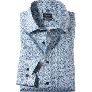 OLYMP Luxor modern fit overhemd, popeline, natuur dessin
