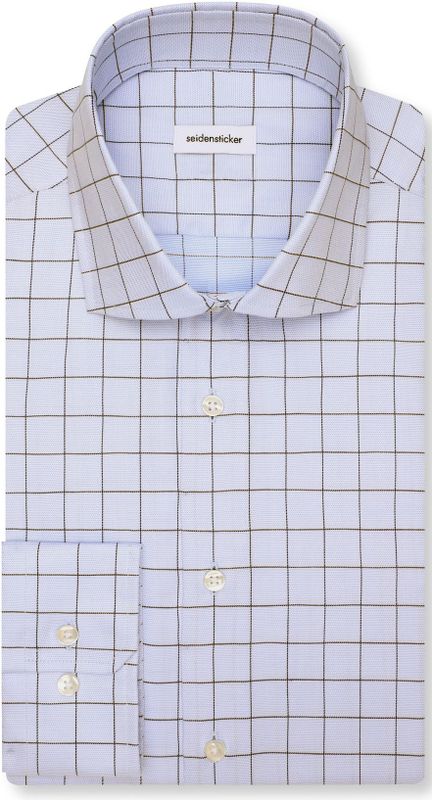 Seidensticker slim fit overhemd, popeline, blauw geruit