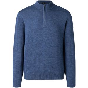 MAERZ Classic Fit heren schipperstrui wol, middenblauw