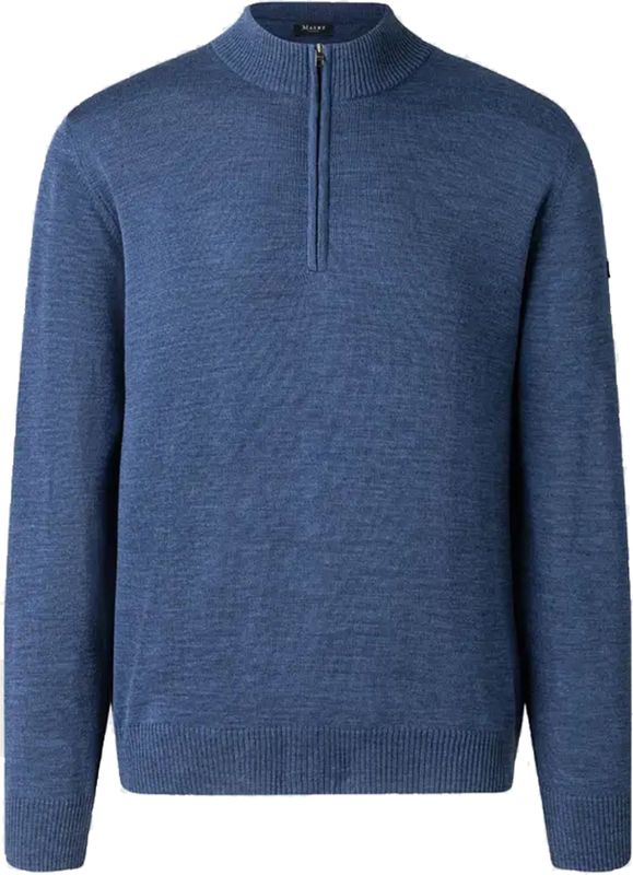 MAERZ Classic Fit heren schipperstrui wol, middenblauw