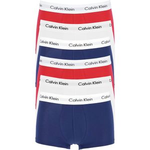Actie 6-pack: Calvin Klein low rise trunks, lage heren boxers kort, rood, wit en blauw -  Maat: L