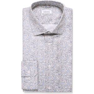 Seidensticker slim fit overhemd, popeline, blauw dessin