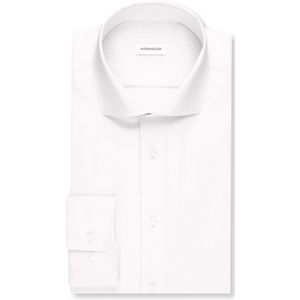 Seidensticker slim fit overhemd, mouwlengte 7, structuur, wit