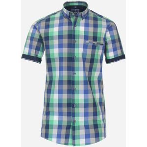 3 voor 99 | Redmond modern fit overhemd, korte mouw, popeline, groen geruit 43/44
