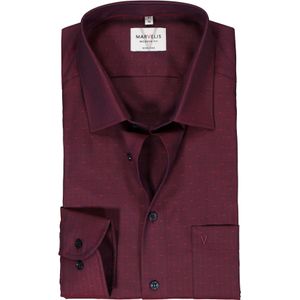 MARVELIS modern fit overhemd, mouwlengte 7, herringbone, rood 39