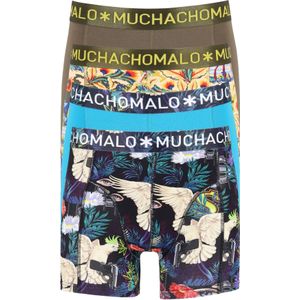 Muchachomalo heren boxershorts (4-pack), shorts Baretta Blue Hawai, print, groen, blauw -  Maat: M