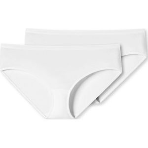 SCHIESSER 95/5 slip (2-pack), dames hipster biologisch katoen wit -  Maat: 38