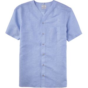 OLYMP Smart Casual Level 5 body fit overhemd, korte mouw, structuur, bleu 45/46