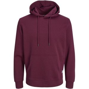 JACK & JONES Basic sweat hood regular fit, heren hoodie katoenmengsel met capuchon, donker roze-rood -  Maat: XS