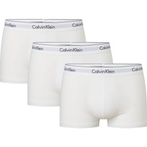 Calvin Klein Trunk (3-pack), heren boxers normale lengte, wit -  Maat: S