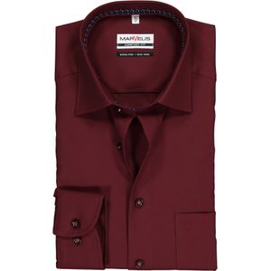 MARVELIS comfort fit overhemd, bordeaux rood structuur (contrast) 44
