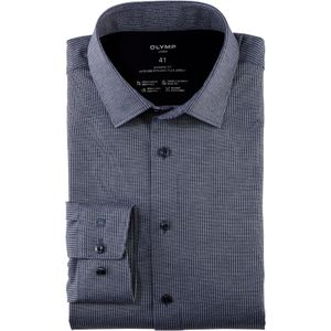 OLYMP - 24/7 Modern Fit - Overhemd - Marine Blauw - Mouwlengte 7 - Strijkvriendelijk