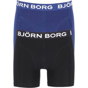 Bjorn Borg boxershorts Core (2-pack), heren boxers normale lengte, zwart en donkerblauw -  Maat: S