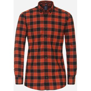 3 voor 99 | Redmond comfort fit overhemd, popeline, rood geruit 37/38