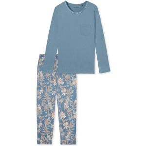 SCHIESSER Comfort Nightwear pyjamaset, dames pyjama lengte blauw-grijs