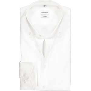 Seidensticker shaped fit overhemd, button-down kraag, wit 42