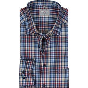 MARVELIS comfort fit overhemd, popeline, rood geruit