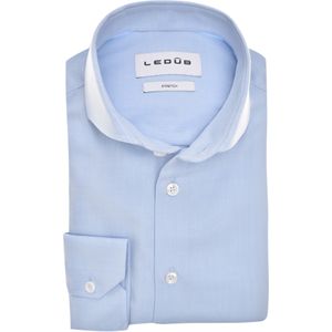 Ledub slim fit overhemd, popeline, lichtblauw