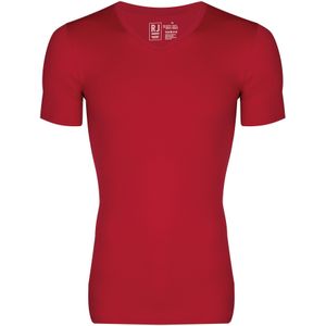 RJ Bodywear Pure Color T-shirt V-hals, donkerrood microfiber -  Maat: XXL