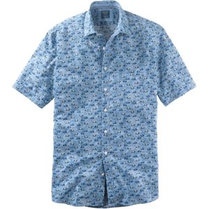 OLYMP Casual modern fit overhemd, korte mouw, twill, bleu dessin 41/42