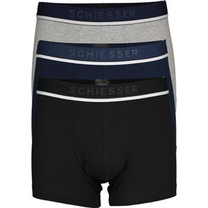 SCHIESSER 95/5 shorts (3-pack), zwart, blauw en grijs -  Maat: L