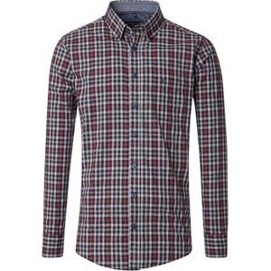 CASA MODA Sport casual fit overhemd, dobby, rood, wit, blauw en groen geruit