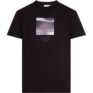 Calvin Klein Diffused Graphic T-shirt, heren T-shirt korte mouw O-hals, zwart dessin - Maat: S
