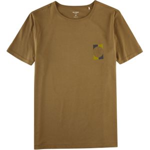 OLYMP Casual modern fit T-shirt, kaki -  Maat: S