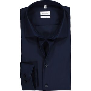 Seidensticker shaped fit overhemd, donkerblauw 44