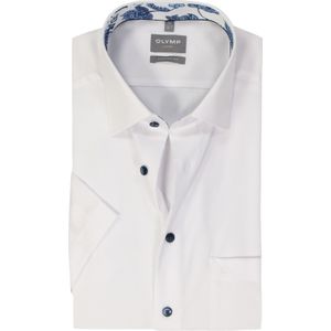 OLYMP comfort fit overhemd, korte mouw, structuur, wit