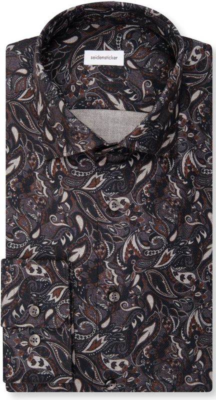 Seidensticker slim fit overhemd, popeline, grijs dessin