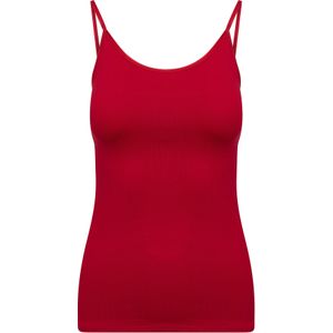 RJ Bodywear Pure Color dames spaghetti top (1-pack), hemdje met smalle verstelbare bandjes, donkerrood -  Maat: XXL