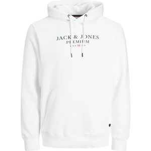 JACK & JONES Arie sweat hood slim fit, heren hoodie katoenmengsel met capuchon, wit -  Maat: XL