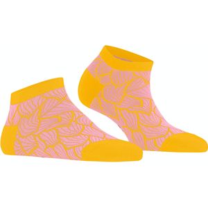 FALKE Stencil dames sneakersokken, geel met roze (bonbon) -  Maat: 35-38