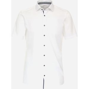 VENTI body fit overhemd, korte mouw, twill, wit