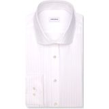 Seidensticker shaped fit overhemd, popeline, wit gestreept