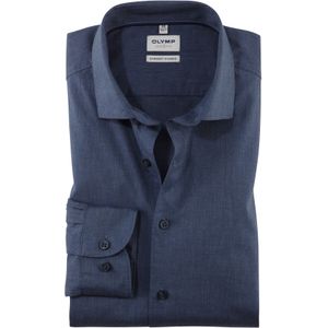 OLYMP - Level 5 - Body Fit Overhemd - Marine Blauw - Strijkvriendelijk