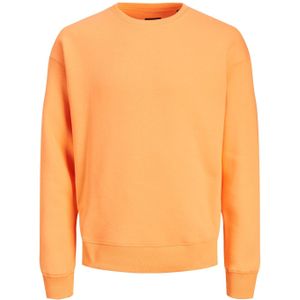 JACK & JONES Star basic sweat crew neck regular fit, heren sweatshirt katoenmengsel met O-hals, oranje -  Maat: M