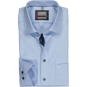 OLYMP Luxor comfort fit overhemd, lichtblauw twill (contrast) 44