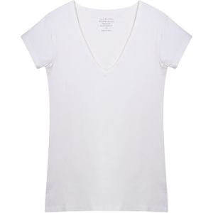 Claesen's - Basics T-shirt - Wit - Korte Mouw - V-hals