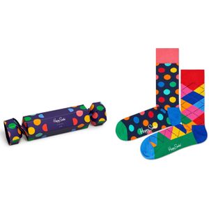 Happy Socks Christmas Cracker Big Dot Gift Box (2-pack), unisex sokken in cadeauverpakking - Unisex - Maat: 36-40